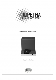 Umpetha slide gate operator (Installer Instructions)